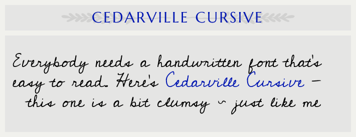 The font Cedarville Cursive