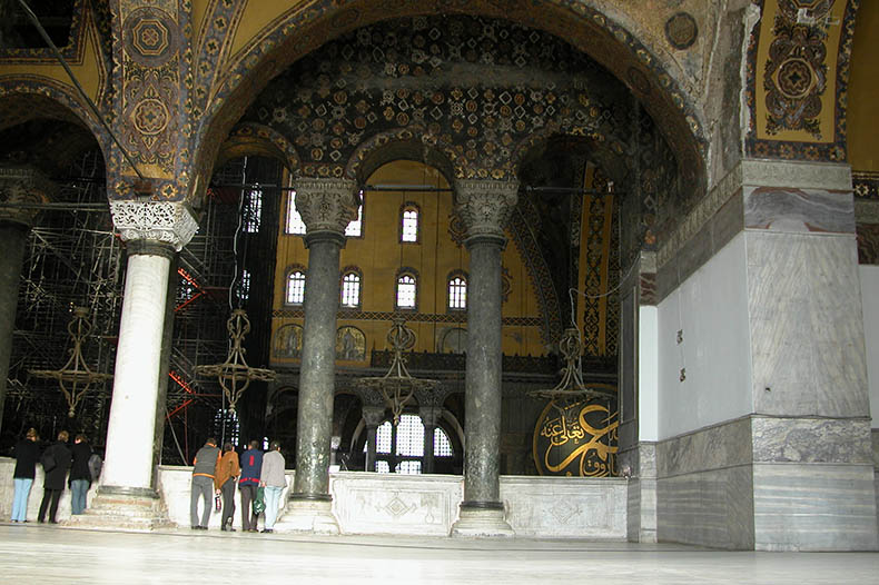 Verde Antico columns in Hagia Sophia