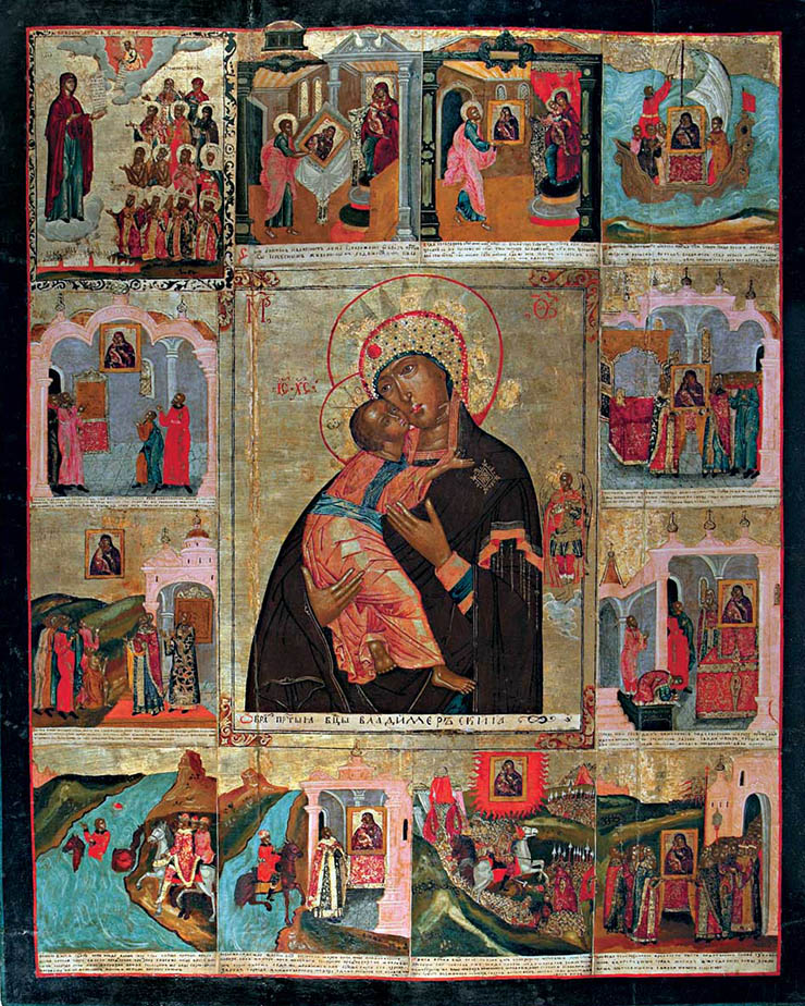 Icon of Virgin of Vladimir with history in Russia