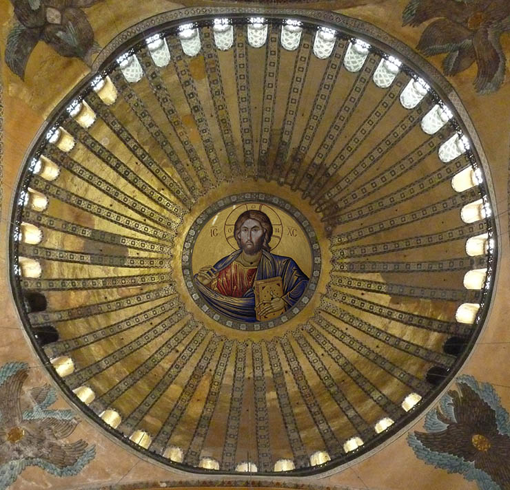 Christ in the dome of Hagia Sophia