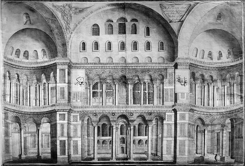 Loos drawing of Hagia Sophia nave