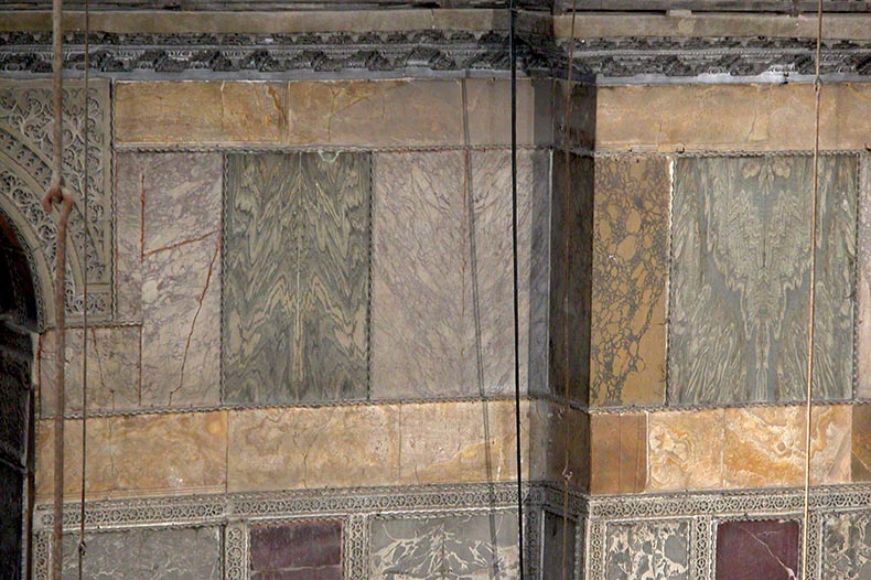 Marble revetment Hagia Sophia north side nave