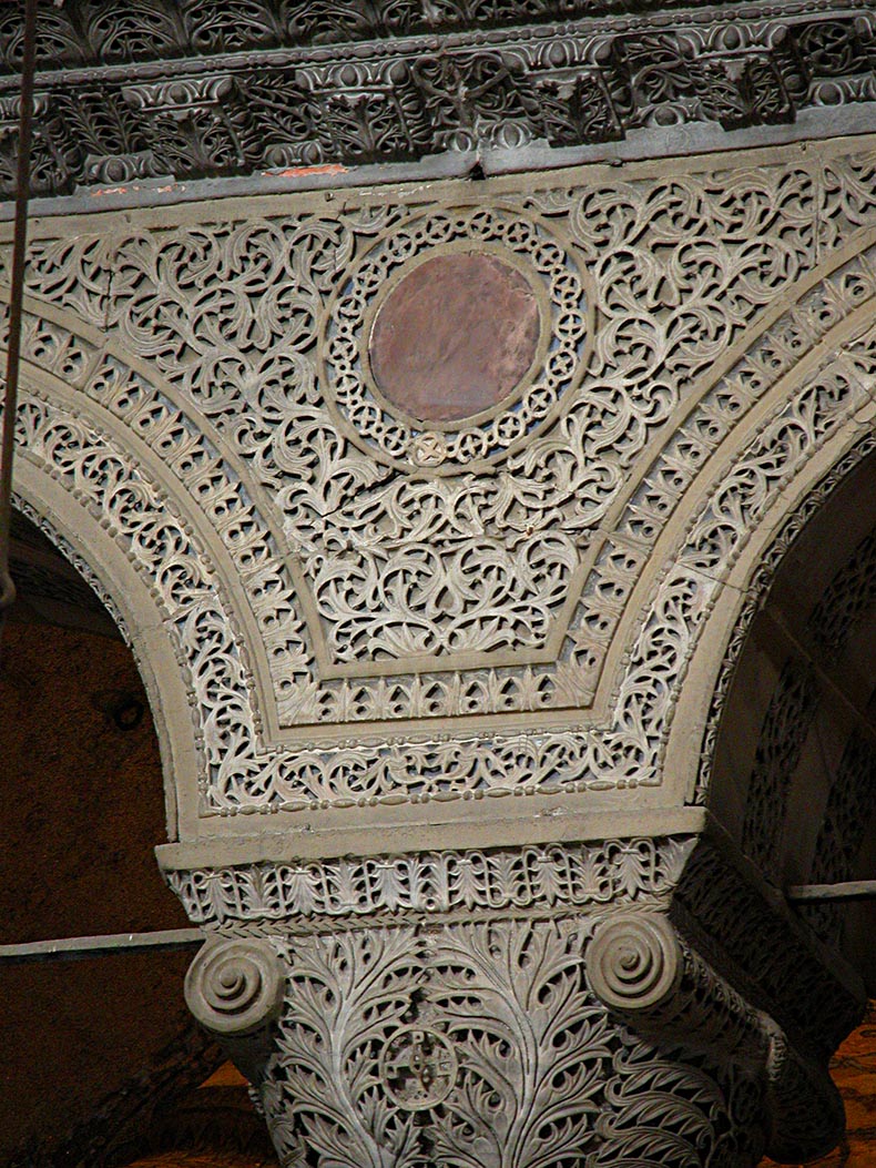 Close up of arcade sculpture - Hagia Sophia