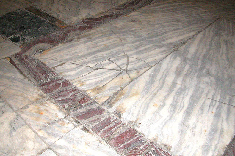 marble panels in the floor of Hagia Sophia