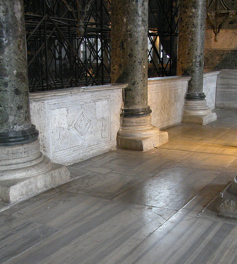 Verde Antique columns in Hagia Sophia