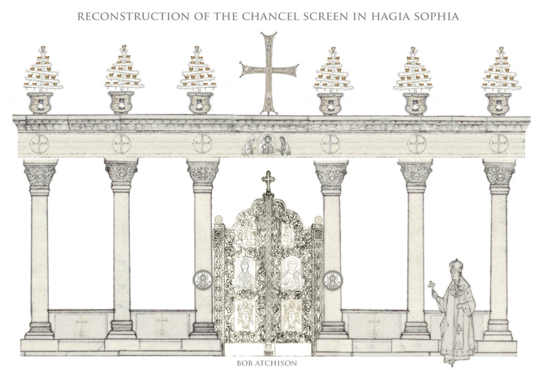 Reconstruction of the chancel screen in Hagia Sophia