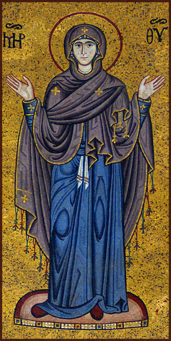 Theotokos Oranta Panaghia Byzantine mosaic