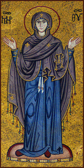 Mosaic icon of the Orant Theotokos