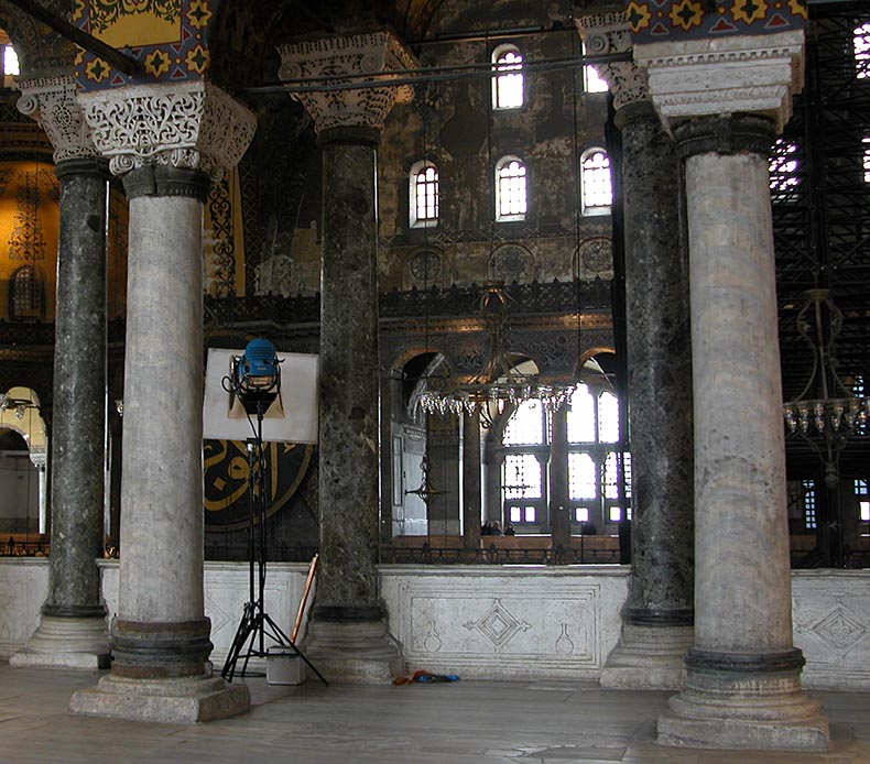 Two Proconnesian Columns in Hagia Sophia