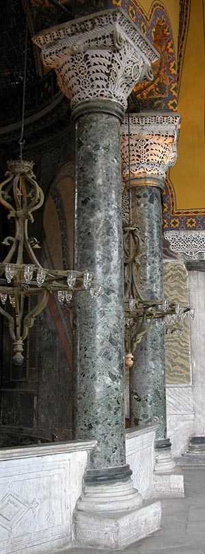 Verde Antique "antico" columns Hagia Sophia