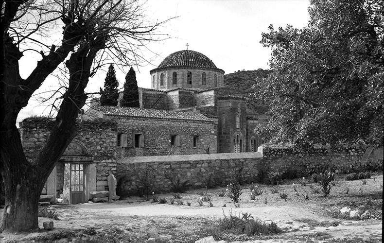 Daphni Monastery through Trees