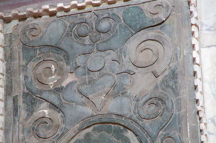 Close-up Green Porphyry Panel in Hagia Sophia