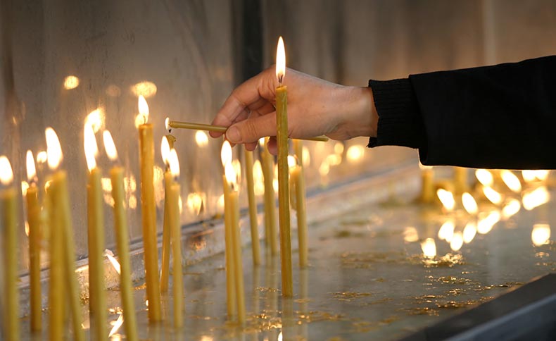 Candless in Hagia Sophia