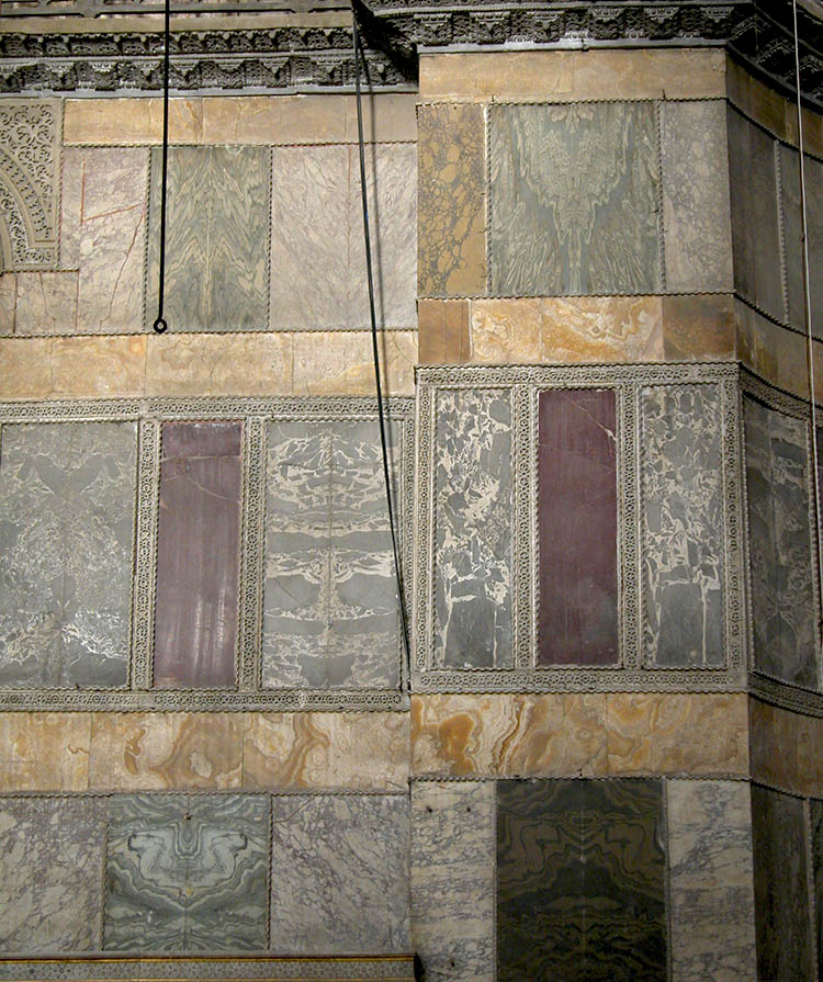 Marble revetment in the nave of Hagia Sophia