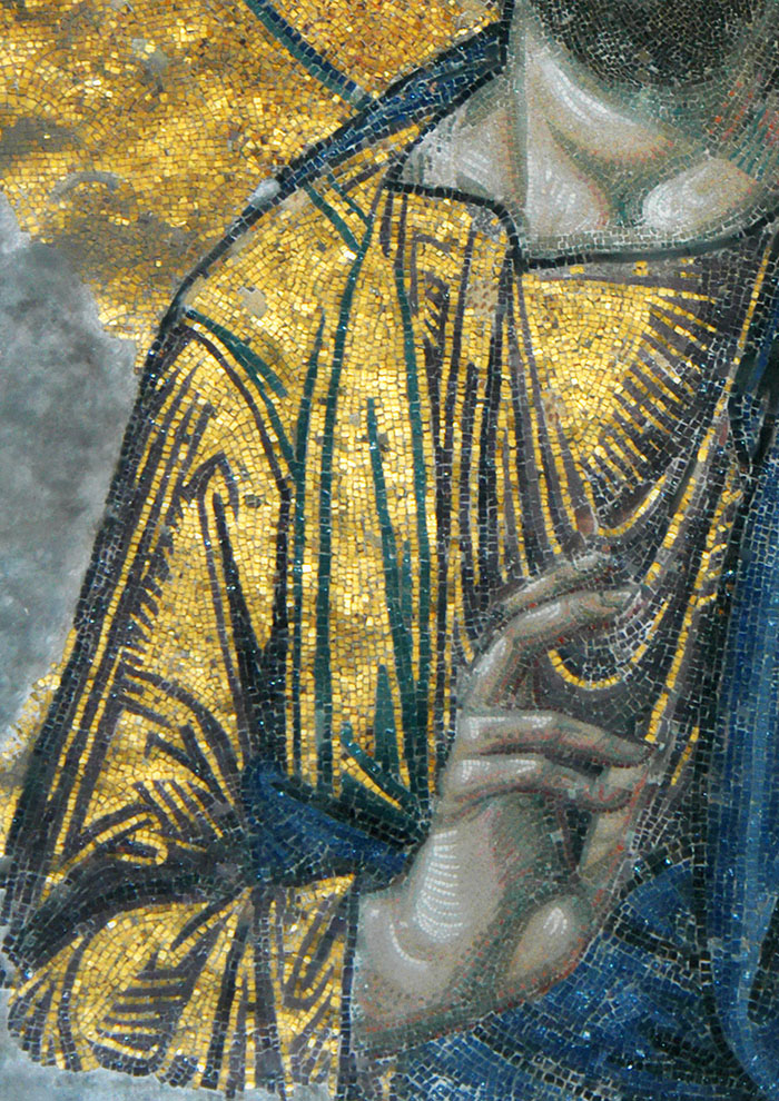 Christ wearing a golden chition