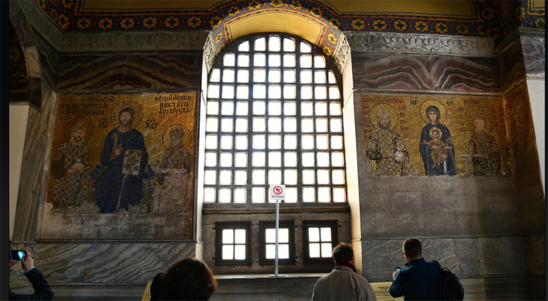 mosiacs south gallery hagia sophia