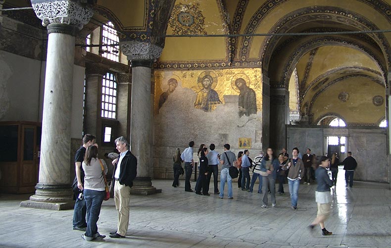 Tourists in Hagia Sophia