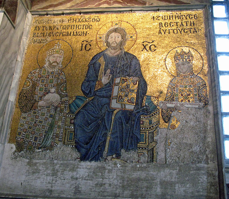 Constantine and Zoe with Christ in Hagia Sophia