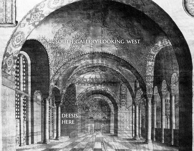 18th century view of the South Gallery of Hagia Sophia