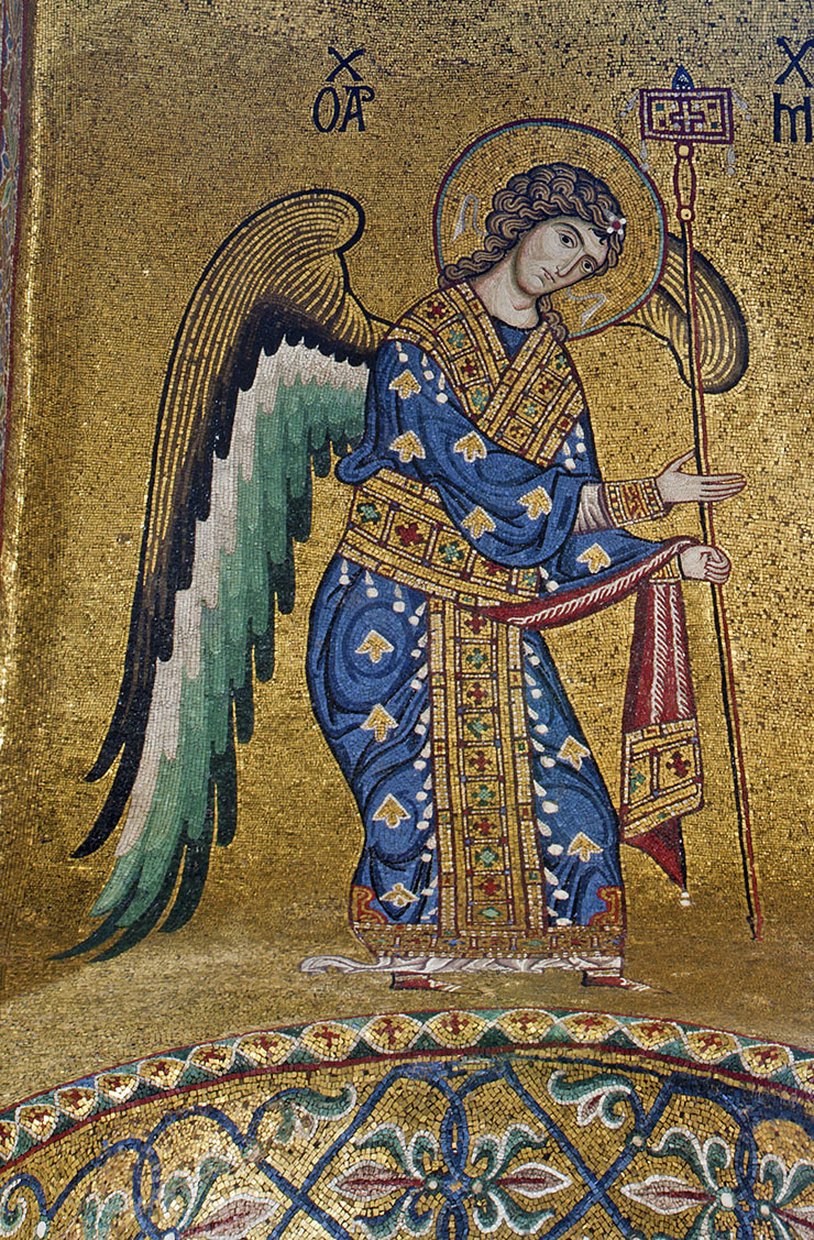 byzantine archangel mosaic from sicily