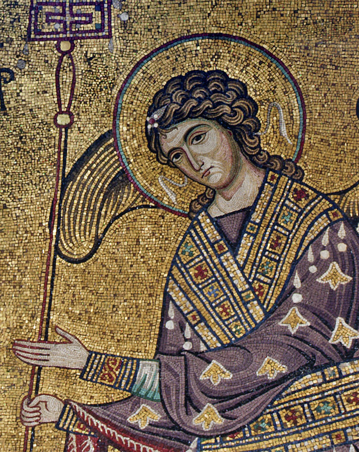 close-up archangel Gabriel Byzantine art