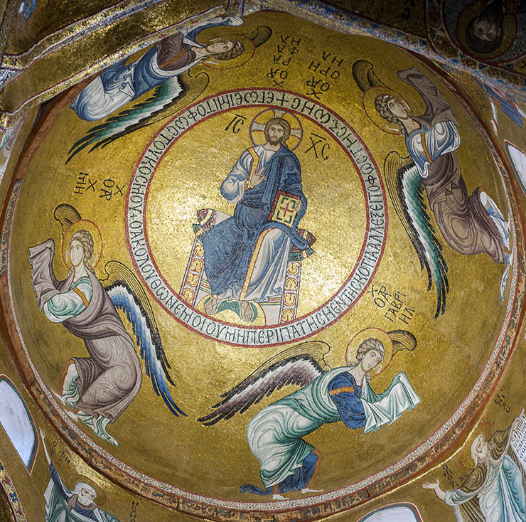 Four Archangels with Christ in dome