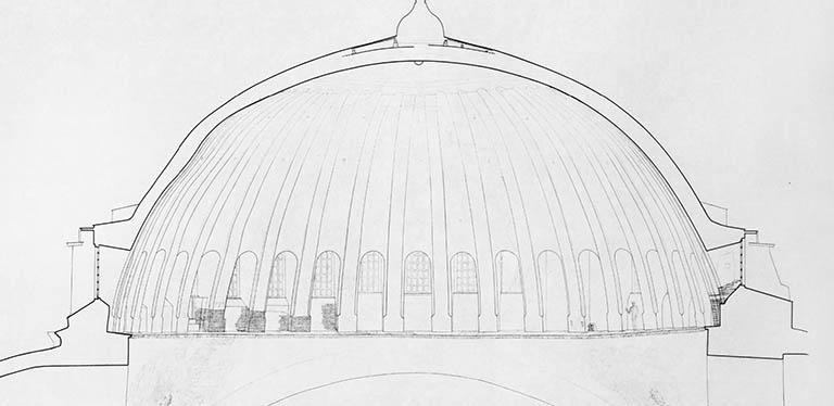 plan of the dome of Hagia Sophia