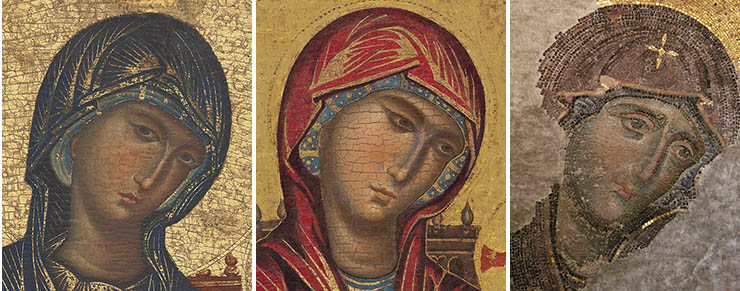 Compare Byzantine Faces Madonna