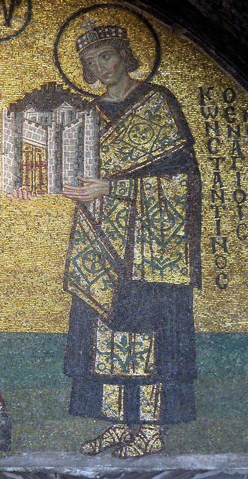 Hagia Sophia Constantine Justinian Theotokos Christ Mosaic in