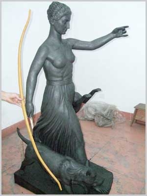 The clay model of Artemis Diana in the foundry