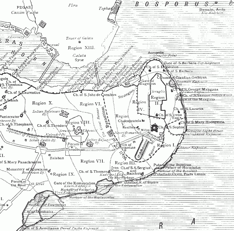 constantinople hagia sophia map