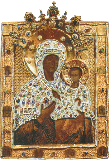 Russian icon of the Virgin and Child