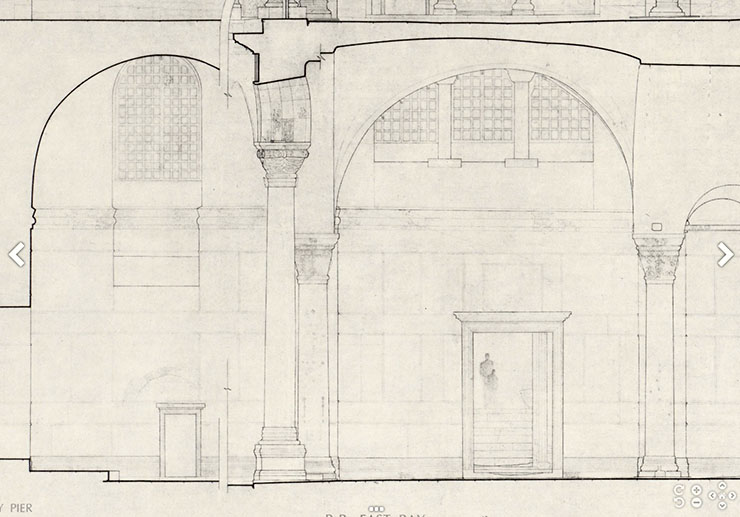 Drawing entrance to the Holy Well Chapel Hagia Sophia