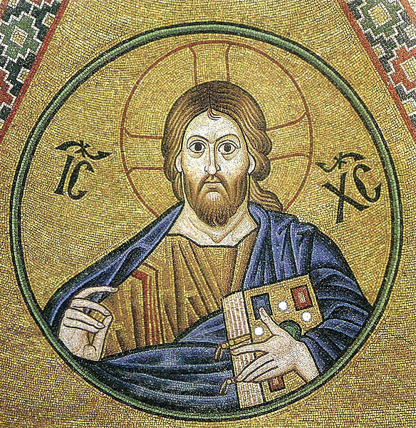 Christ mosaic in Hosias Loukas in Greece