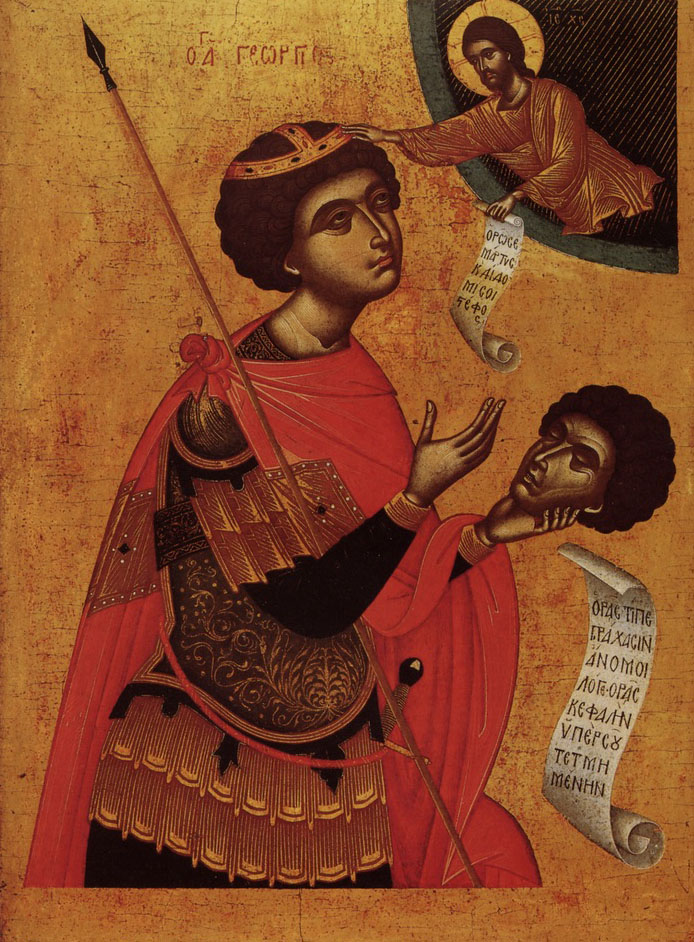 St. George holding his head
