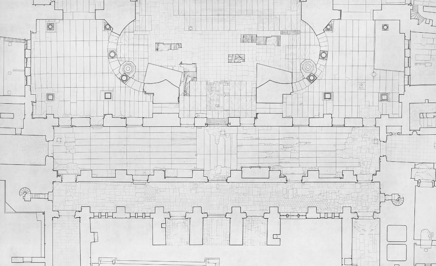 drawing of floor inner narthex Hagia Sophia