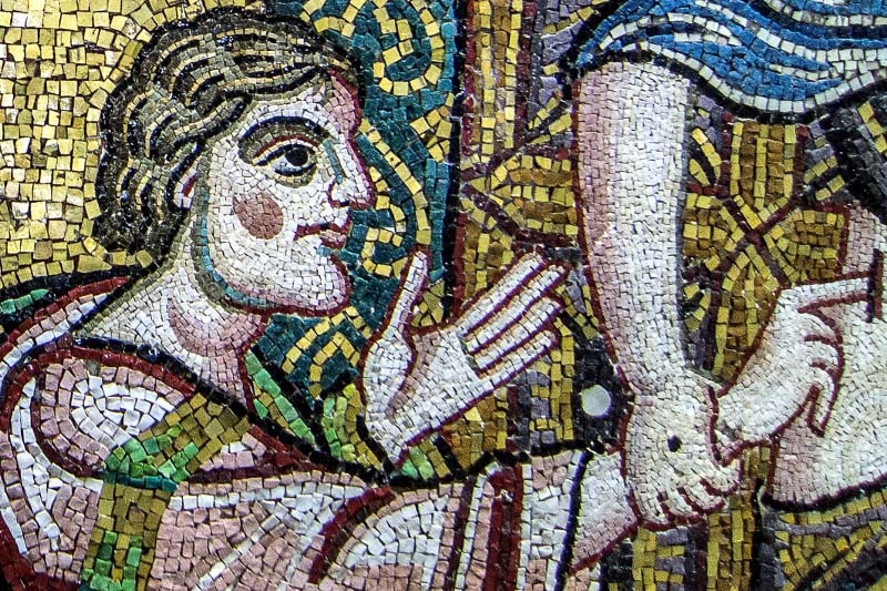 Doubting Thomas mosaic in Bethlehem