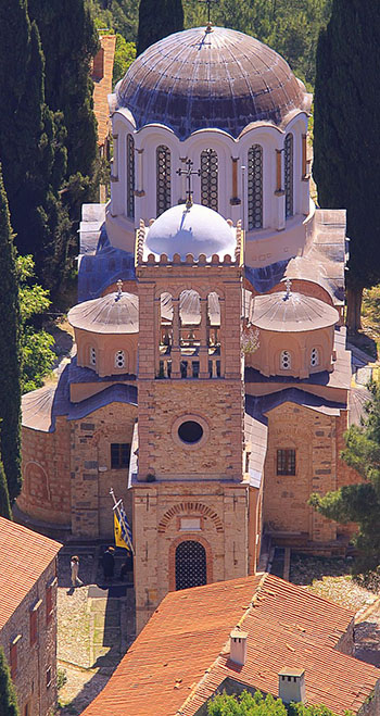 View of the dome of Nea Moni 