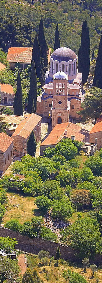 Nea Moni on Chios from the air