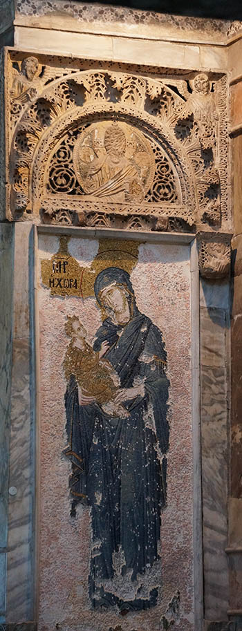 Byzantine mosaic icon of the Theotokos Chora