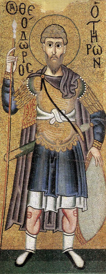 military saint mosaic Hosias Loukas