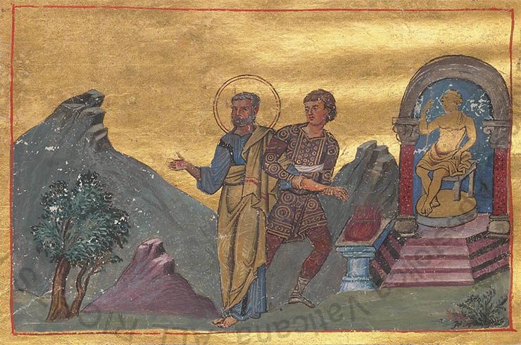 Byzantine art - Classical sculpture in Menologion