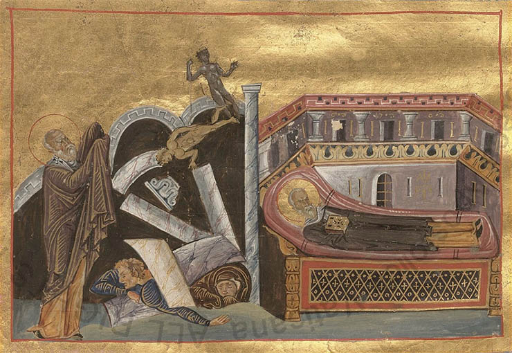 Byzantine art - Earthquake in Menologion