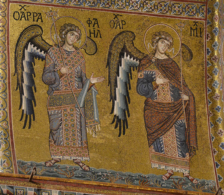 Two Byzantine angels from Monreale