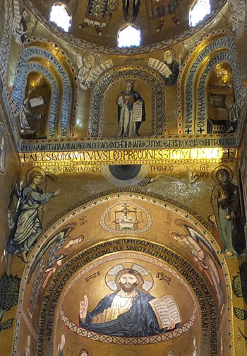 Byzantine mosaic of Christ in Sicily