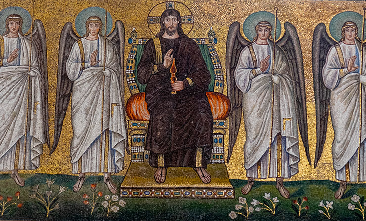 Angels with enthroned Christ in Ravenna