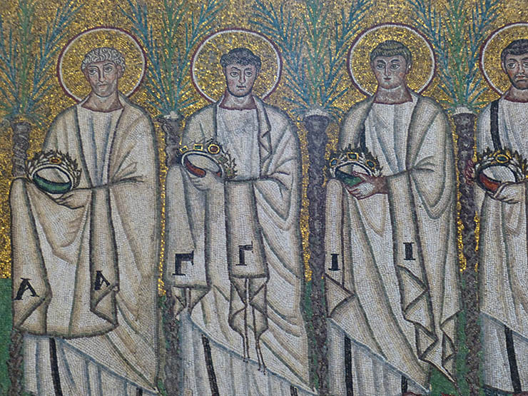 Processsion of male martyrs in Ravenna