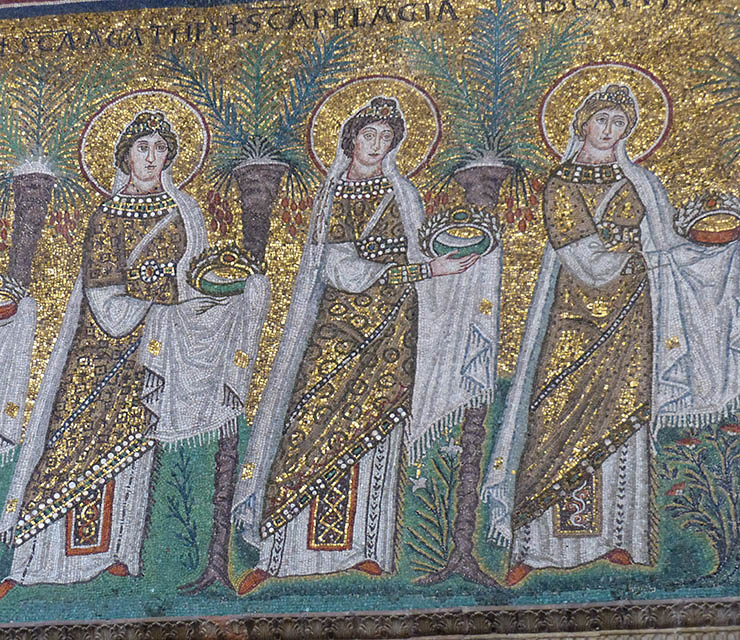 Female procession of martyrs in Ravenna