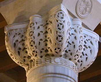 Byzantine Art - marble capital in Thessaloniki