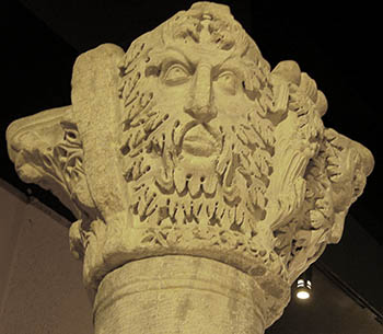 Byzantine Green Man - marble capital in Istanbul